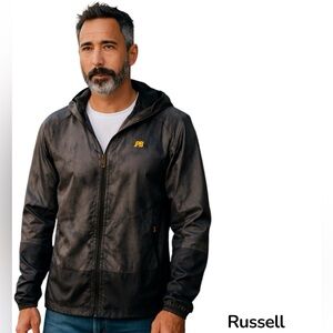 GG94 black gray thin lite jacket Russell Large L